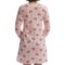 9531A_3 Carole Hochman 36” Printed Sleep Shirt - V-Neck, Long Sleeve (For Women)