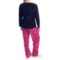 9989R_3 Carole Hochman Microfleece Pajamas - Long Sleeve (For Women)