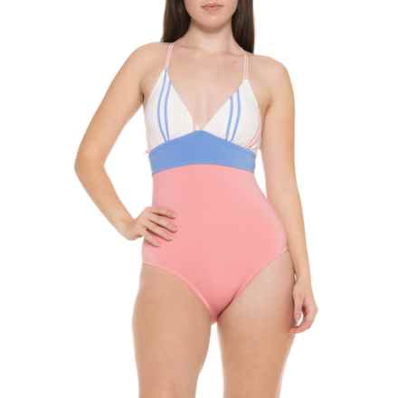 Carve Designs Dahlia One-Piece Swimsuit - UPF 50 in Sunny Stripe W/Grapefruit