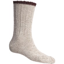 Catawba Outdoor Supply Ribbed Crew Socks - 2-Pack, Cotton-Wool Blend (For Men) in Natural/Burgundy - Closeouts