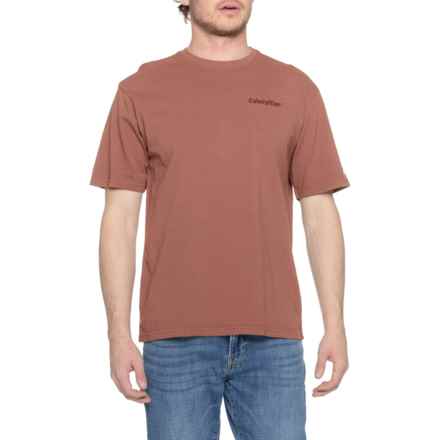 Caterpillar Heavyweight Embroidered T-Shirt - Short Sleeve in Russet