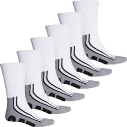 Caterpillar Oversized Logo Half-Cushion Socks - 6-Pack, Crew (For Men) in White