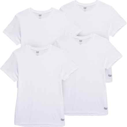 Caterpillar Solid Undershirts - 4-Pack, Short Sleeve in White