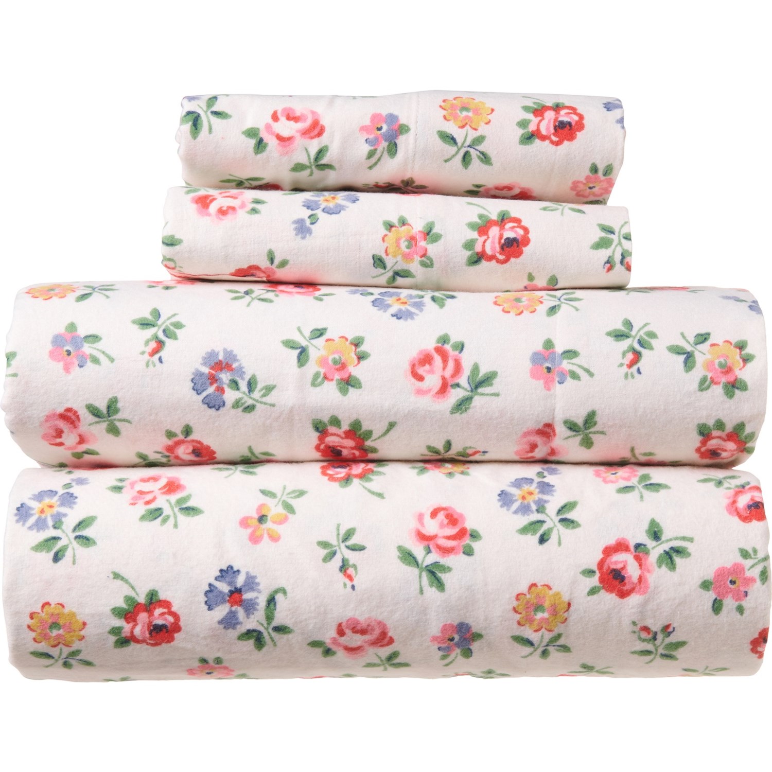 Cath Kidston Queen Linen Sprig Flannel Sheet Set Multicolored Save 25