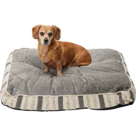 Celebrity Pet Tufted Stripe Gusset Pet Bed - 34x26” in Grey