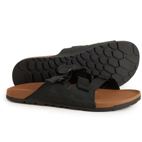 Chaco Lowdown Slide Sandals - Leather (For Men) in Black