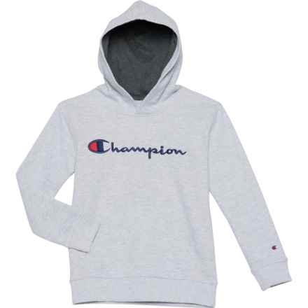 Champion Big Boys Signature Embroidered Hoodie in Gray Heather