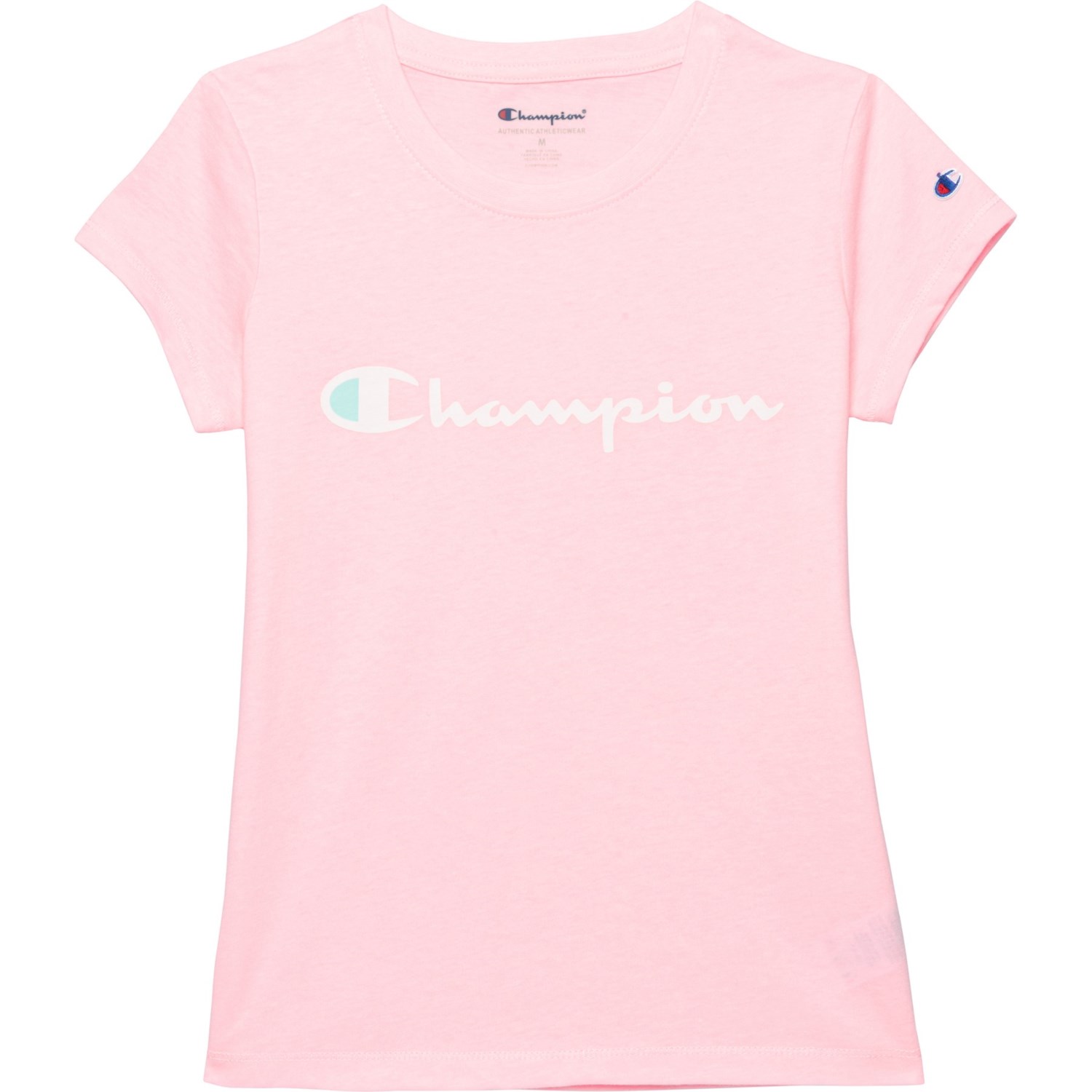 Champion Big Girls Classic Script Logo T-Shirt - Short Sleeve