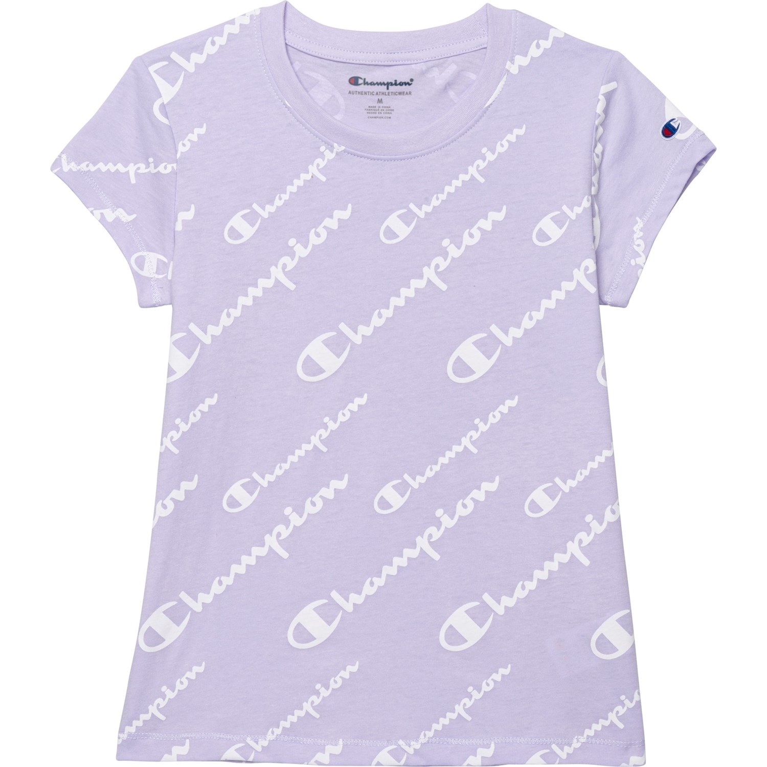 Champion Big Girls Diagonal Script T-Shirt - Short Sleeve