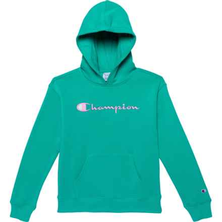 Champion Big Girls Fleece Hoodie in Dynasty Green