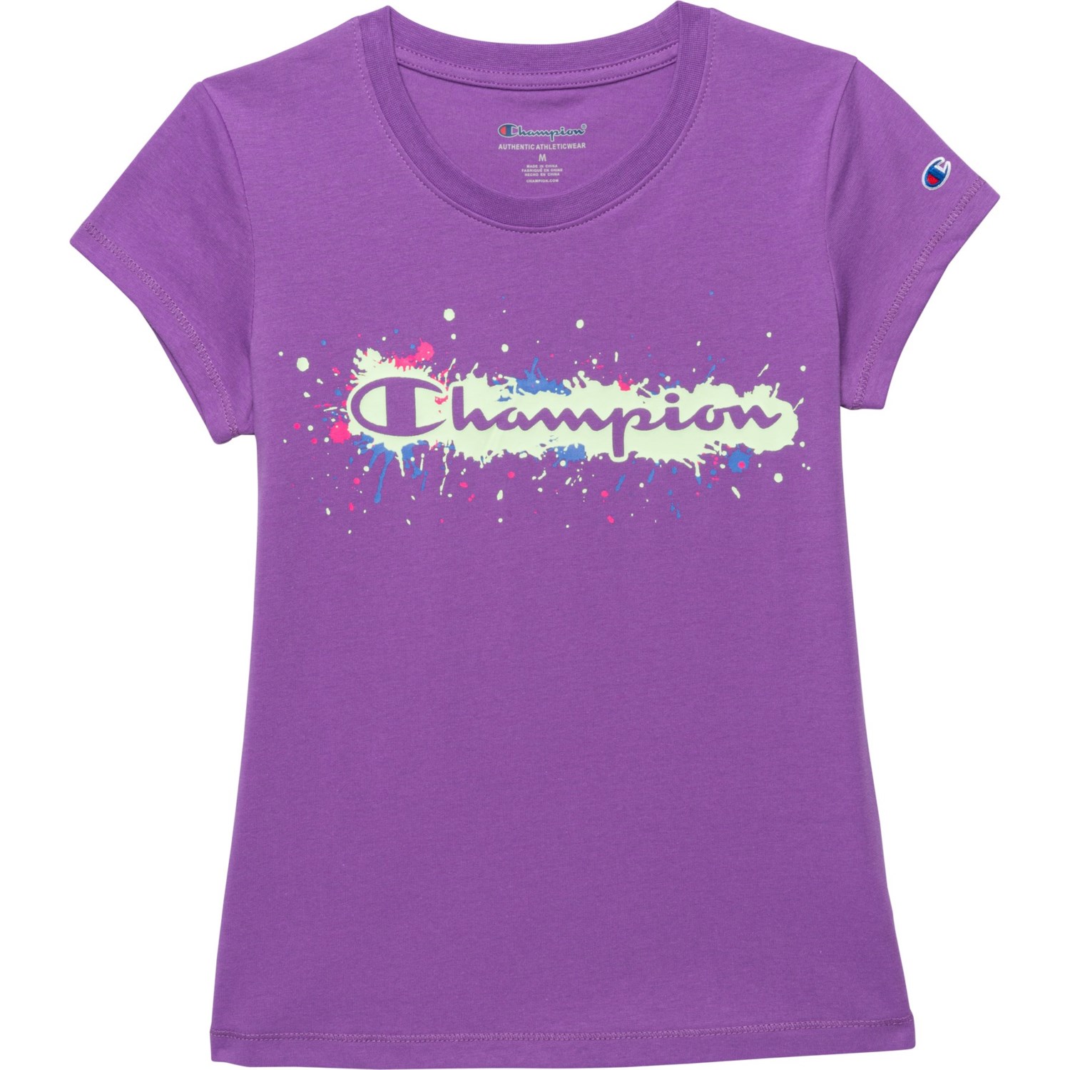 Champion Big Girls Paint Splatter Knockout T-Shirt - Short Sleeve