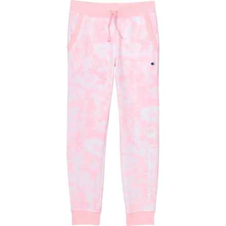 Champion Big Girls Printed Tie-Dye French Terry Joggers in Pink Candy