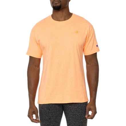 Champion Classic Embroidered C T-Shirt - Short Sleeve in Laser Orange Pe Heather - Closeouts