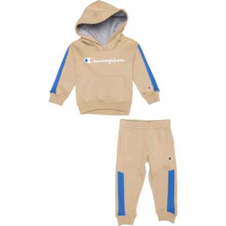 Champion Toddler Boys Active Hoodie and Joggers Set in Khaki