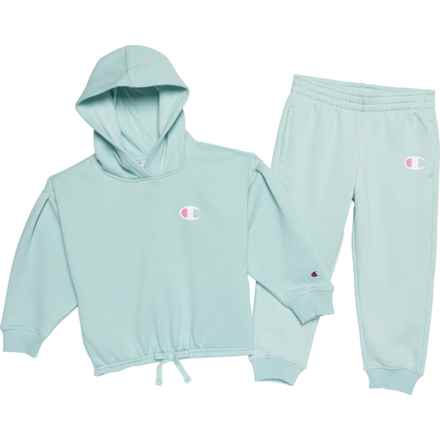 Champion Toddler Girls Logo Hoodie and Joggers Set in Canal Blue