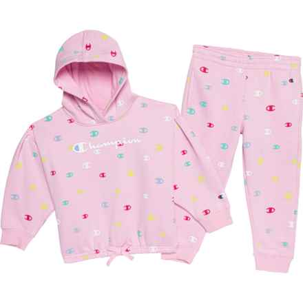 Champion Toddler Girls Logo Hoodie and Joggers Set in Lilac Sachet