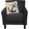 2MCCT_3 Chandler 4 Corners Anchor and Chain Hand-Hooked Throw Pillow - Wool, 18x18”
