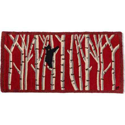 Chandler 4 Corners Bear in Birches Hand-Hooked Rug - 2x4’ in Multi