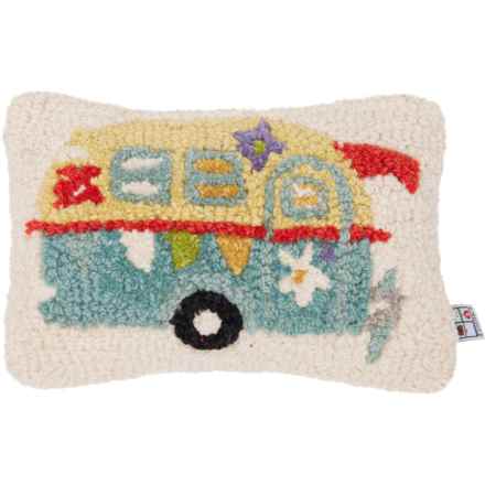 Chandler 4 Corners Camper Throw Pillow - Hand-Hooked Wool, 8x12” in Multi