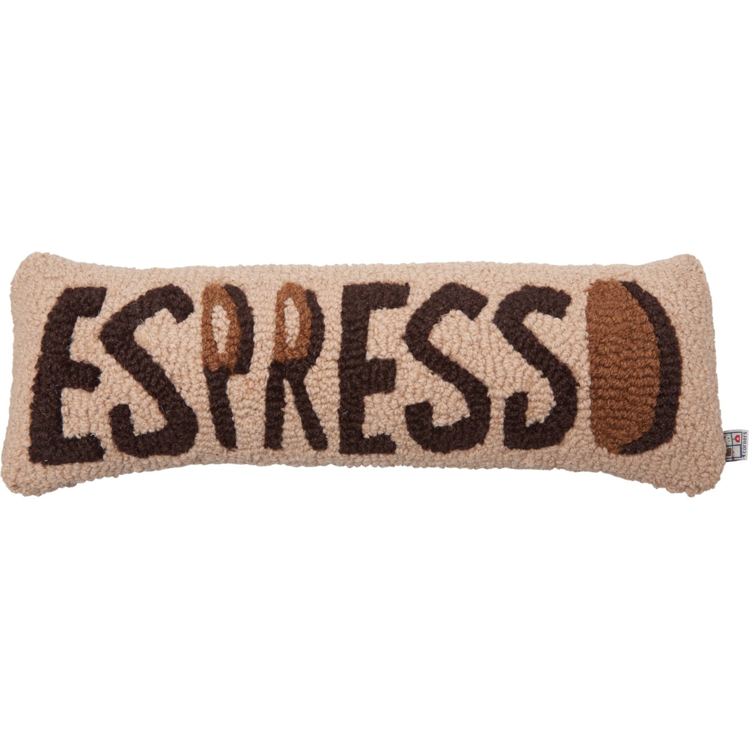 Chandler 4 Corners Espresso Hooked Throw Pillow 8x24 Wool