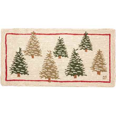 Chandler 4 Corners Frosty Trees Hand-Hooked Wool Rug - 2x4’ in Multi