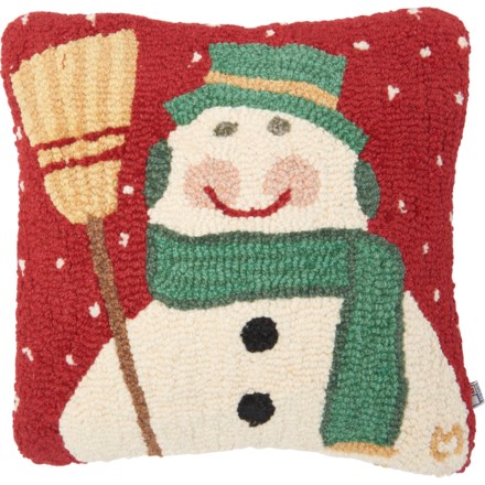 Chandler 4 Corners: Hand-Hooked Wool Pillow: 18x18 Inch Snowy