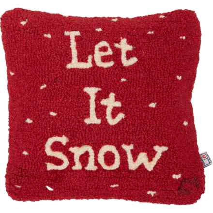 Chandler 4 Corners Let it Snow Hand-Hooked Throw Pillow - Wool, 14x14” in Multi