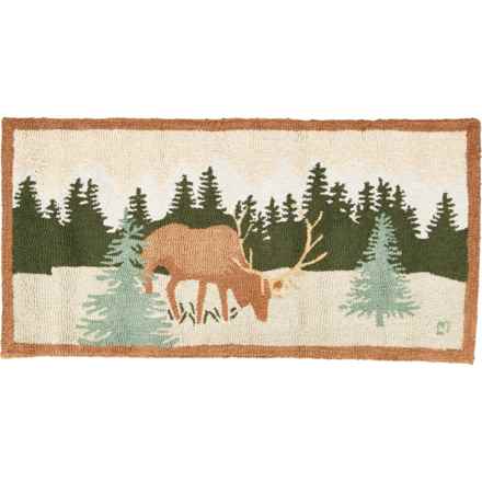 Chandler 4 Corners Mountain Elk Hand-Hooked Rug - Wool, 2x4’ in Multi