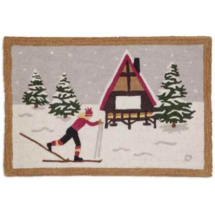 Chandler 4 Corners Nordic Trek Cabin Hand-Hooked Wool Rug - 2x3’, Multi in Multi