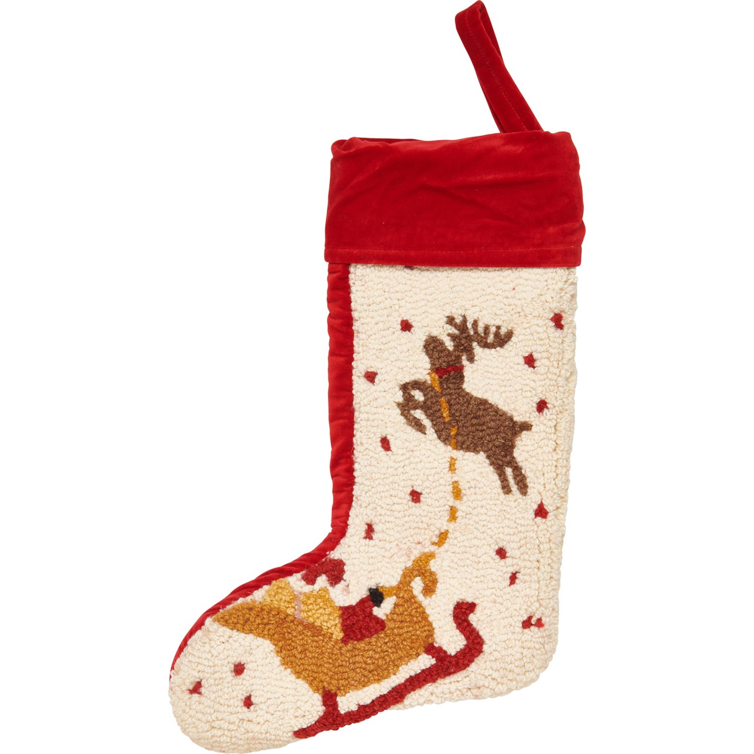 Chandler 4 Corners Santa and Sleigh Christmas Stocking 20”, Hand