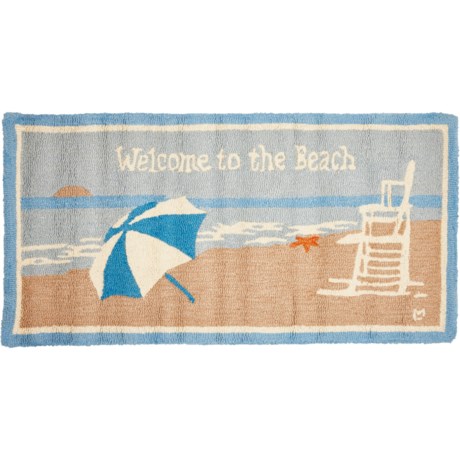 Chandler 4 Corners Welcome to the Beach Accent Rug - Hand-Hooked Wool, 2x4’, Multi in Multi