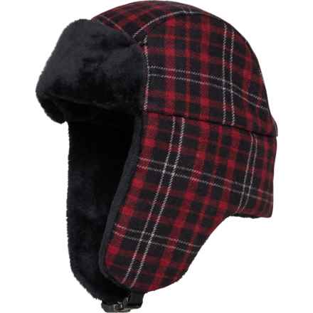 Chaos Check Trapper Hat (For Men) in Black/Red