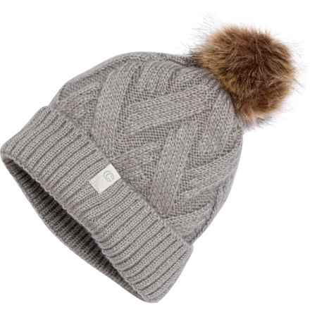 Chaos Crisscross Knit Cuff Beanie (For Girls) in Heather Grey