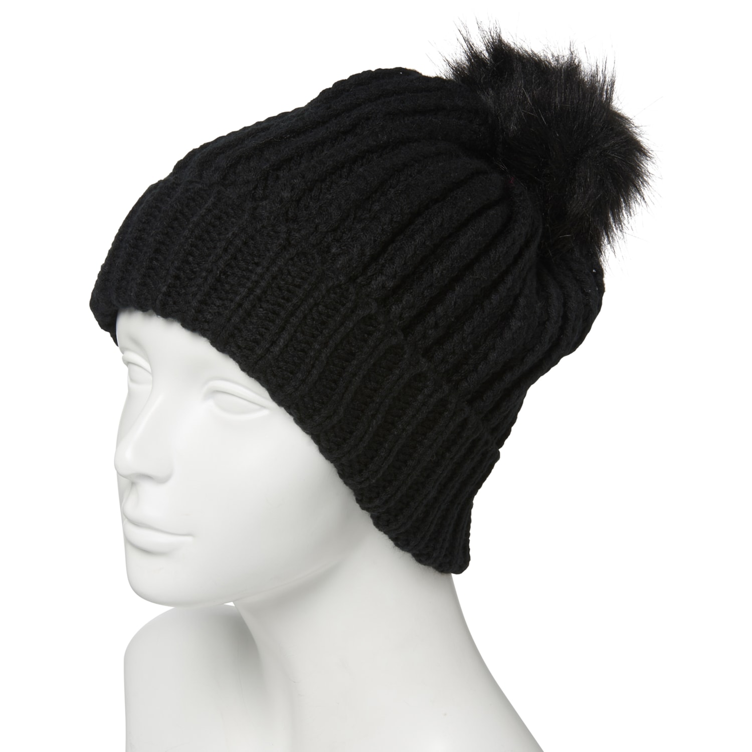 Levi's Women's Cuffed Beanie With Fur Pom – Warm Acrylic Knit Hat, One Size Fits Most - View #12