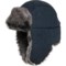 Chaos Herringbone Trapper Hat with Faux-Fur Trim (For Men) in Navy