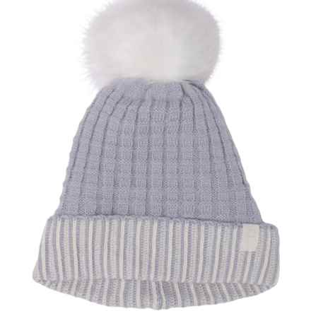 Chaos Ribbed Knit Cuff Beanie - Fleece Lined (For Big Girls) in Blue