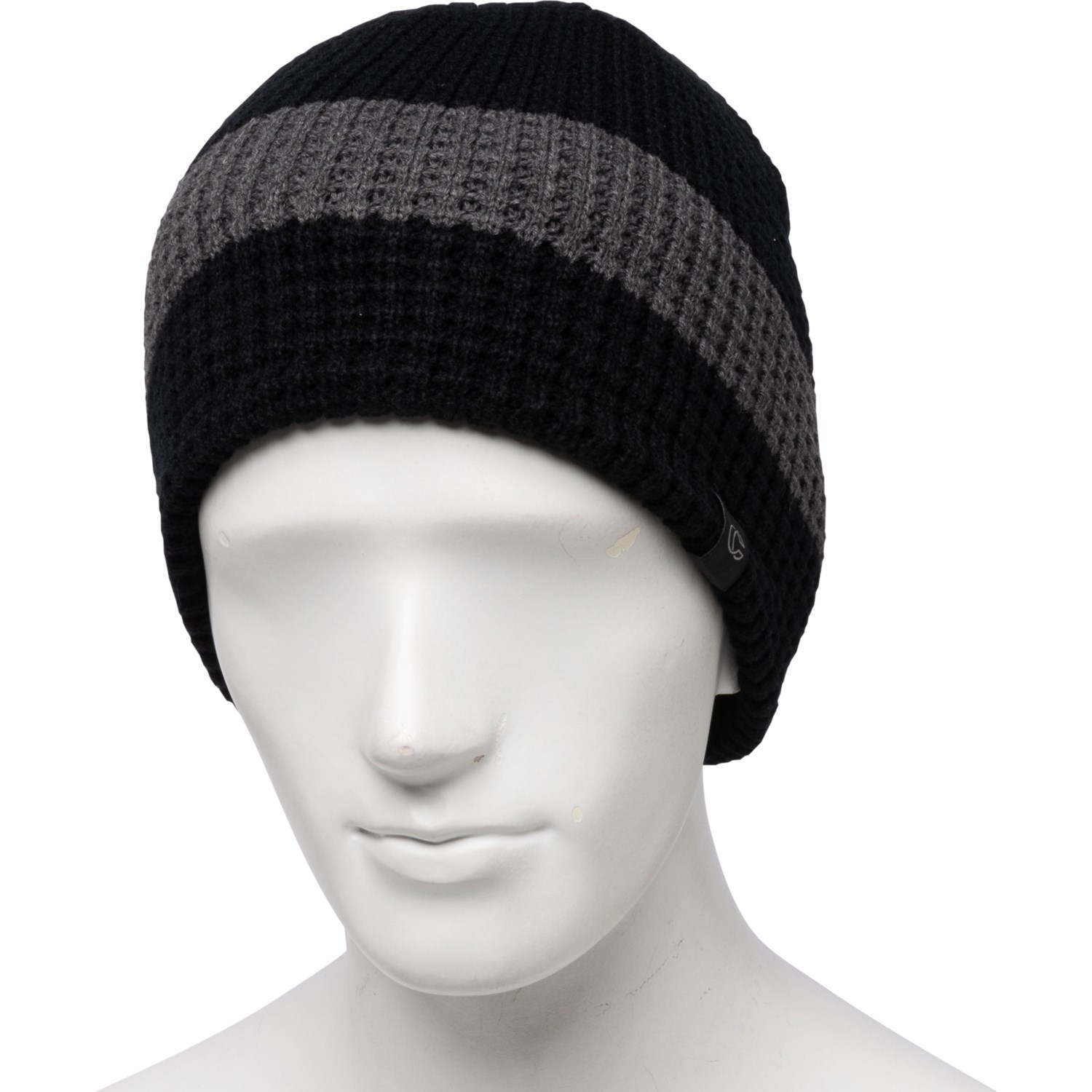 Chaos Stripe Waffle-Knit Beanie (For Men) - Save 37%