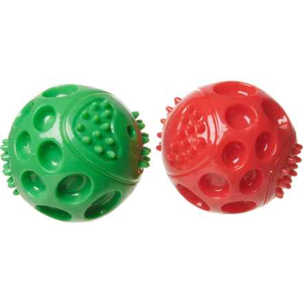 Chase 'N Chomp Holiday Large Squeaker Ball Dog Toy - 2-Pack in Green/Red