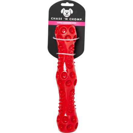 Chase 'N Chomp Jumbo Squeaker Stick Dog Toy - 10.5” in Red