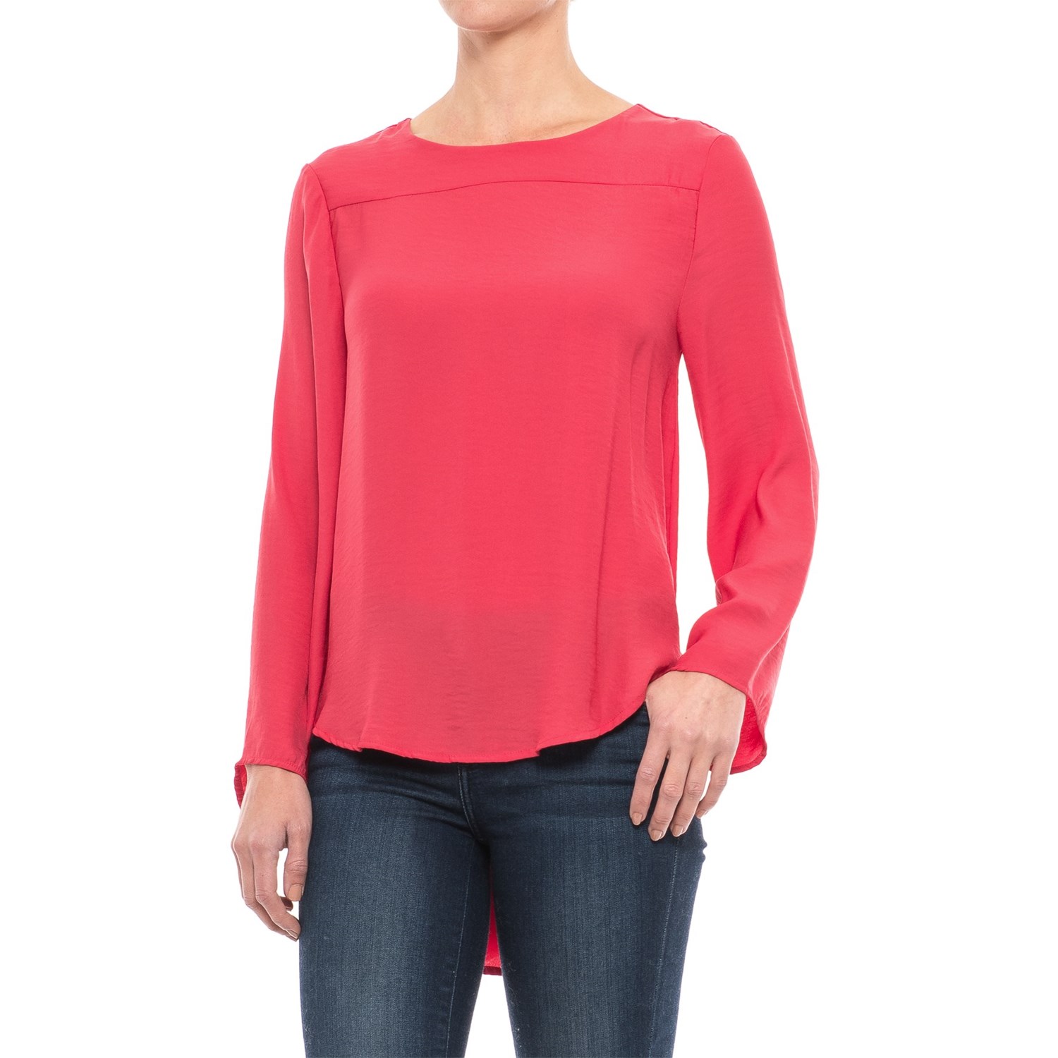 Chelsea & Theodore High-Low Blouse – Open Back, Long Sleeve (For Women)