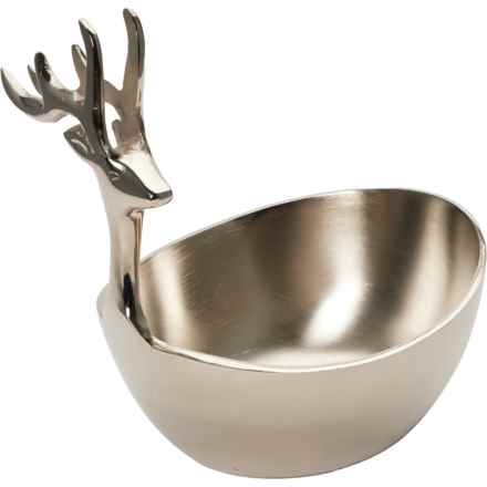 Cherished Traditions Reindeer Hand Bowl - 10” in Silver - Closeouts