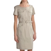 Chetta B Cotton Poplin Shirt Dress - Short Sleeve (For Women) in Stone - Closeouts