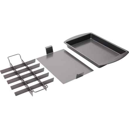 Pro Slice Nonstick Brownie Pan Set - 3-Piece, 9x13” in Grey