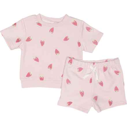 CHICKPEA ORGANIC Infant Girls Embroidered Shirt and Shorts Set - Short Sleeve in Multi