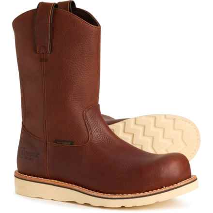 Chippewa 11” Edge Walker Pull-On Work Boots - Waterproof, Leather, Composite Safety Toe (For Men) in Briar Haystack