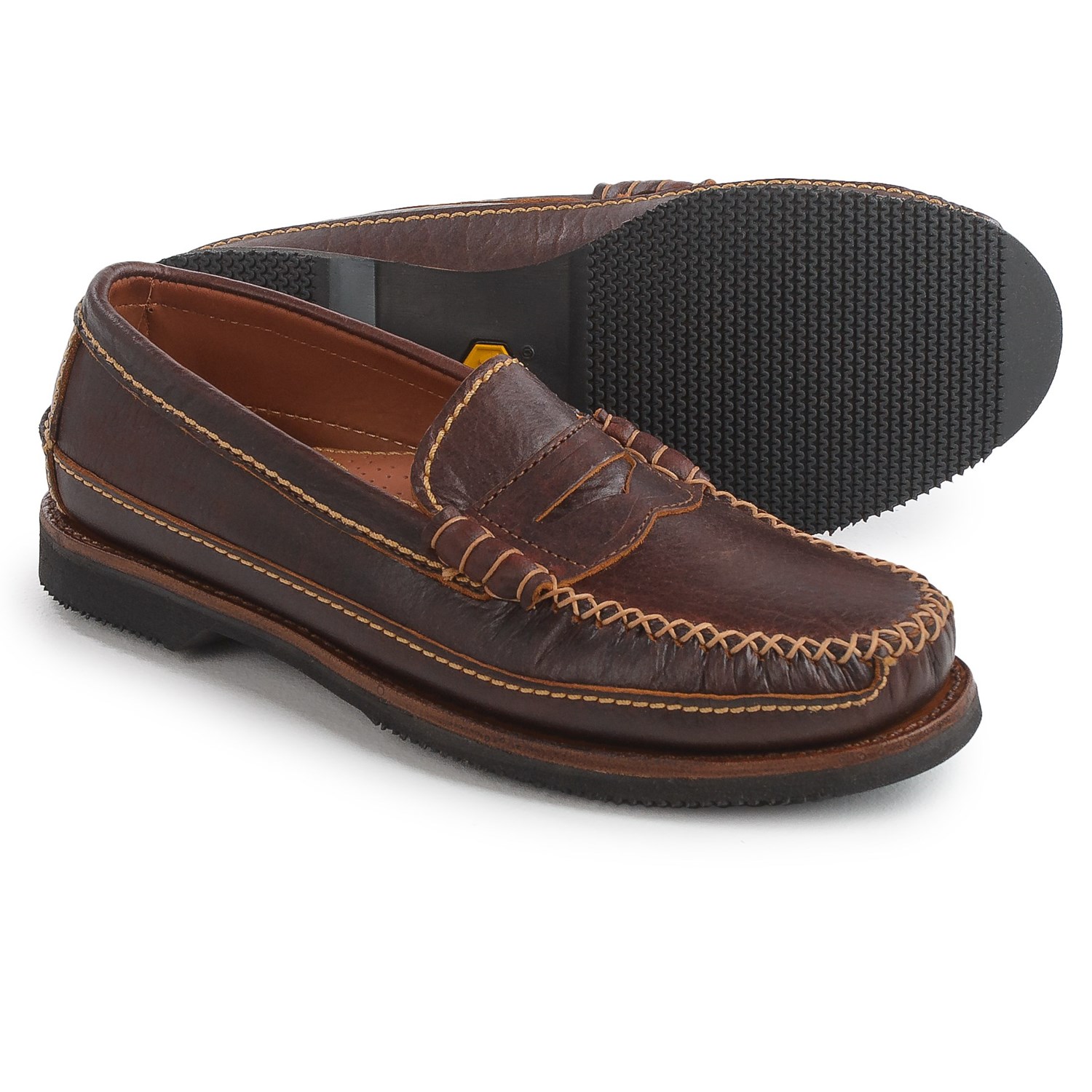 Chippewa American Bison Leather Penny Loafers – Leather, Slip-Ons (For Men)