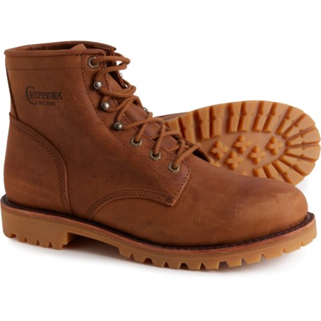 Chippewa Classic 6” Lace-Up Boots - Leather, Round Toe (For Men) in Bourbon Brown