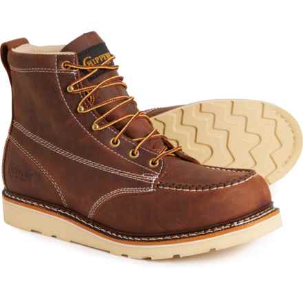 Chippewa Edge Walker 6” Lace Up Moc Toe Wedge Boots - Leather, Factory 2nds (For Men) in Hickory Brown