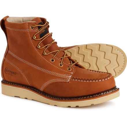 Chippewa Edge Walker 6” Moc-Toe Boots - Leather (For Men) in Tobacco Tan