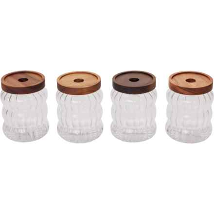 CHLOE & PASCAL Bubble Pantry Canisters - 4-Pack in Clear